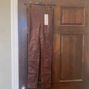 Veronica Beard Lamb Leather Leggings Pants